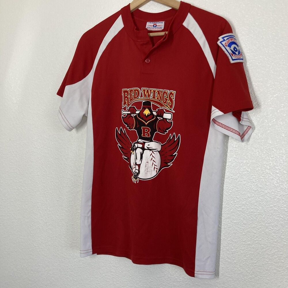 Teamwork Athletic Red Wings Baseball Jersey Shirt Youth Small Little League #4 - Picture 2 of 14
